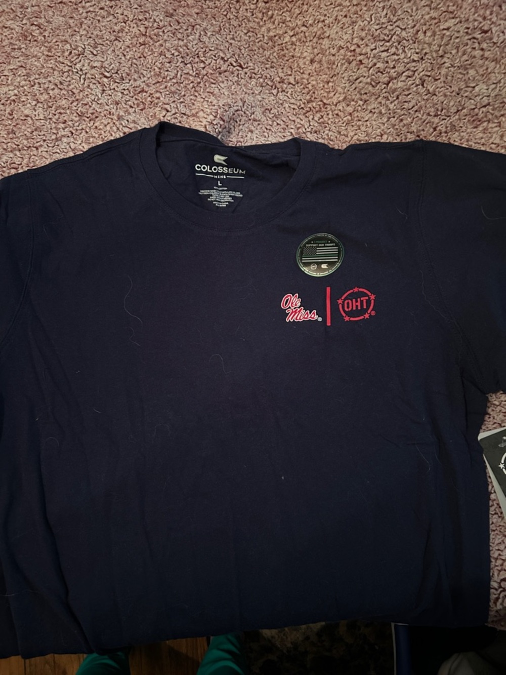 Colosseum Men's Navy Old Miss Chest Graphic Tee with Red Accents